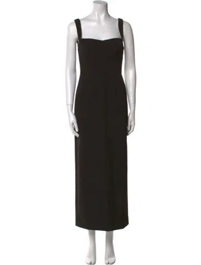 Pre-owned Saloni Square Neckline Long Dress W/ Tags In Black
