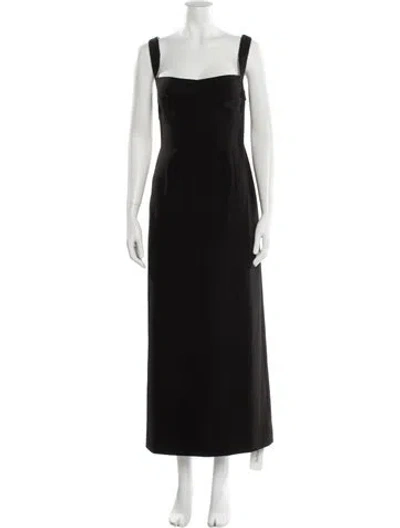 Pre-owned Saloni Square Neckline Long Dress W/ Tags In Black