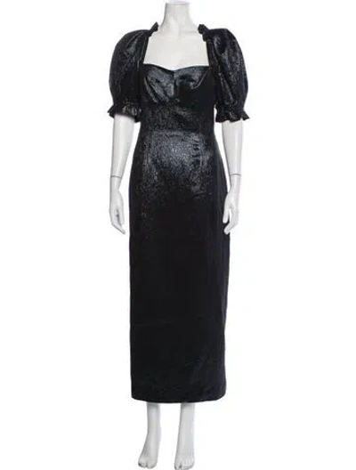 Pre-owned Saloni Square Neckline Long Dress W/ Tags In Black