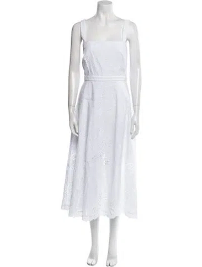 Pre-owned Saloni Square Neckline Long Dress W/ Tags In White