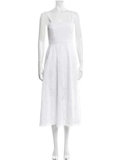 Pre-owned Saloni Square Neckline Long Dress W/ Tags In White