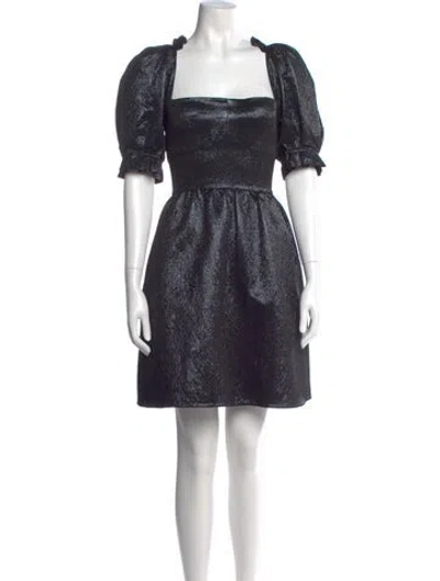Pre-owned Saloni Square Neckline Mini Dress W/ Tags In Blue