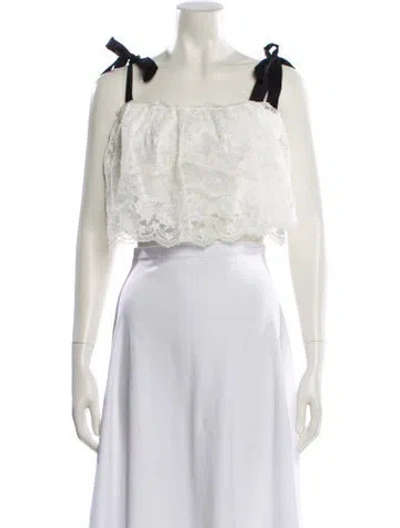 Pre-owned Saloni Square Neckline Sleeveless Crop Top In Multi