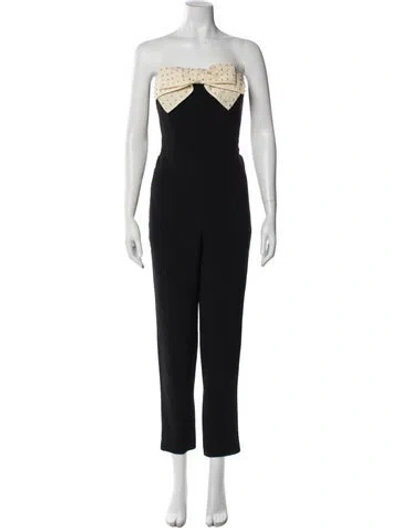 Pre-owned Saloni Strapless Jumpsuit In Black