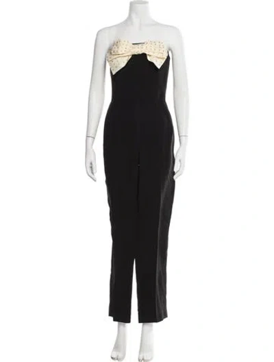 Pre-owned Saloni Strapless Jumpsuit In Black