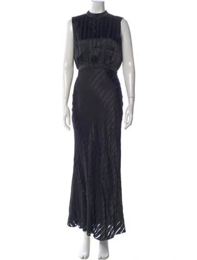 Pre-owned Saloni Striped Long Dress W/ Tags In Blue