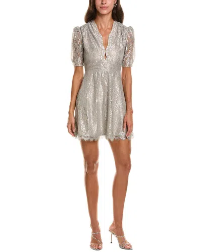Saloni Tabitha Metallic Lace Silk-trim Mini Dress