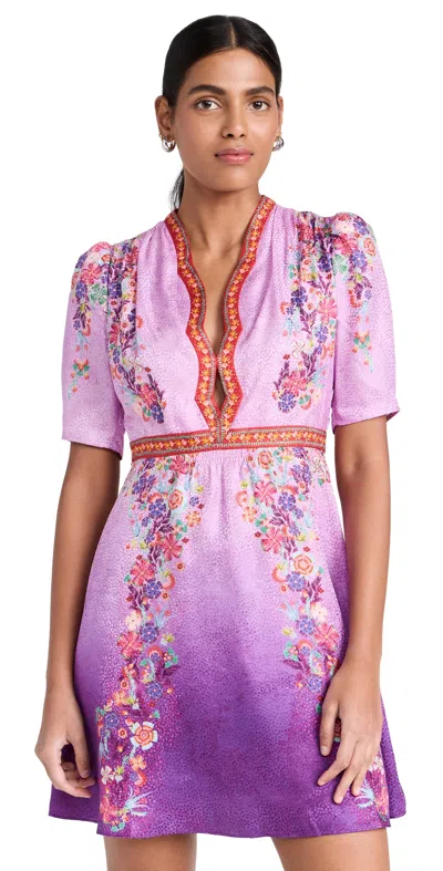Saloni Tabitha Short Dress Zinnia Gradient Plmt In 紫色的