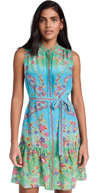 Saloni Tilly Dress In Summer Wreath In Blue