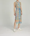 Saloni Tilly Midi Dress In Patched Needlework Placement In Multi