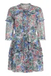 Saloni Tilly Ruffled Printed Silk-chiffon Mini Dress