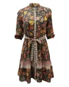 Saloni Tyra With Batik Border Dress In Multicolor Silk In Multi