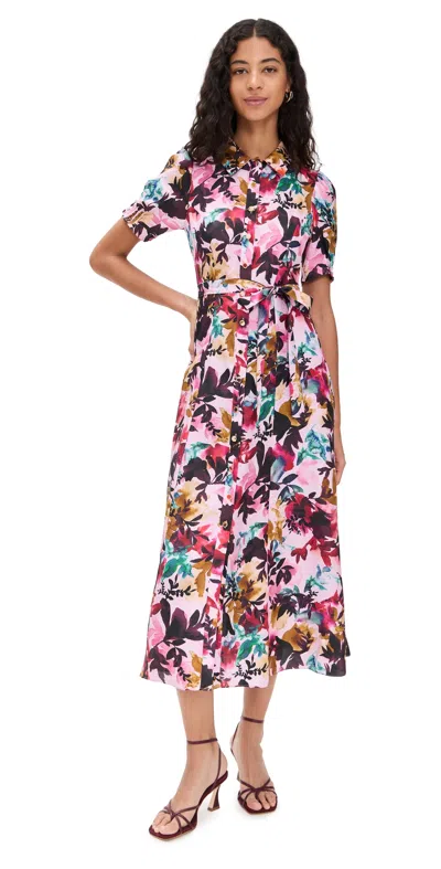 Saloni Vanessa-d Dress Watercolor Flourish