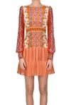 Saloni Vera Mixed-print Flounce Midi Dress In Multicoloured
