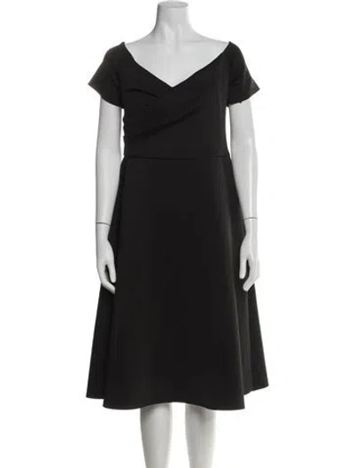 Pre-owned Saloni V-neck Knee-length Dress W/ Tags In Gray