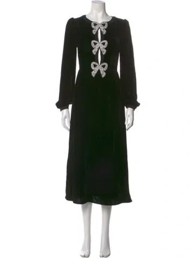 Pre-owned Saloni V-neck Long Dress In Multi