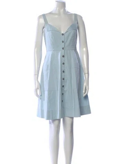 Pre-owned Saloni V-neck Mini Dress In Blue
