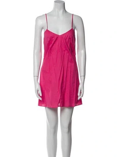 Pre-owned Saloni V-neck Mini Dress In Pink