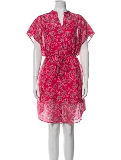 Pre-owned Saloni V-neck Mini Dress W/ Tags In Pink