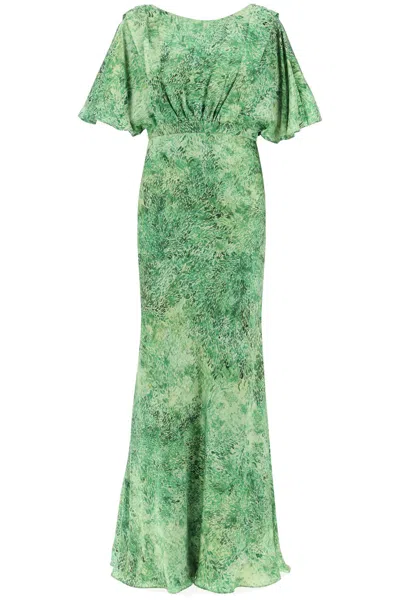 Saloni Winona Silk Maxi Dress In 绿色的