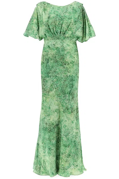Saloni Winona Silk Maxi Dress In Green