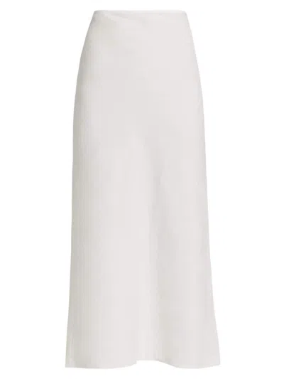 Saloni Women's Carine Linen Midi-skirt In White