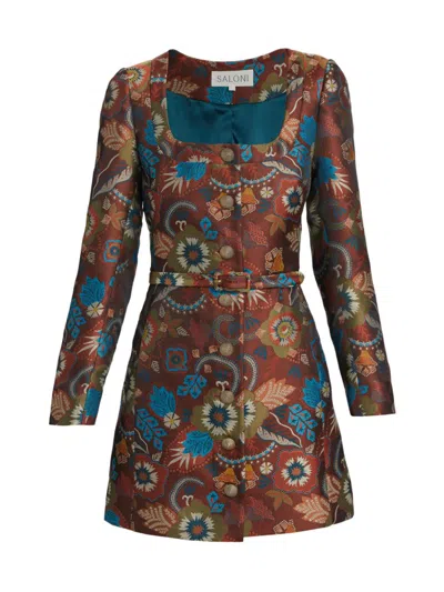 Saloni Women's Natalya-b Floral Belted Minidress In Autumn Blooms