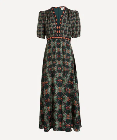 Saloni Women's Tabitha-c Myrtle Gradient Silk Dress