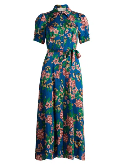 Saloni Women's Vanessa Floral Midi-shirtdress In Blue