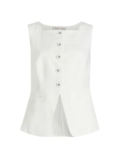 Saloni Women's Zuzu Linen Waistcoat In White