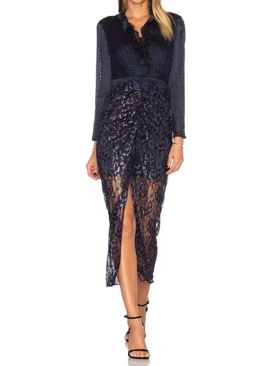 Saloni Yana Dress In Navy In Blue