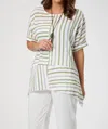 Saloos Striped Top In Khaki (green)