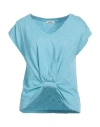 Shop Salsa Jeans Woman T-shirt Turquoise Size Xl Cotton, Modal