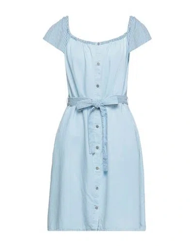 Salsa Woman Mini Dress Sky Blue Size L Lyocell