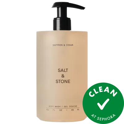 SALT & STONE SAFFRON & CEDAR BODY WASH WITH NIACINAMIDE + PROBIOTICS 15.2 OZ / 450 ML