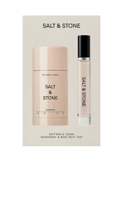 Salt & Stone Saffron & Cedar Deodorant + Mini Mist Duo In N,a