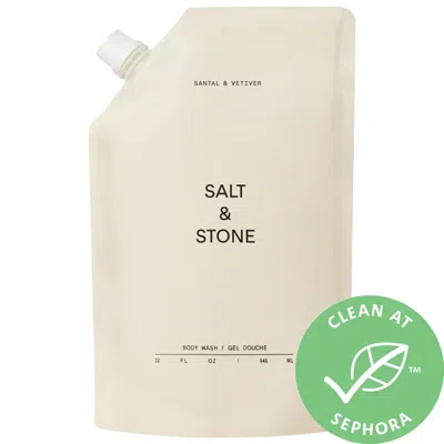 SALT & STONE SANTAL & VETIVER REFILLABLE BODY WASH WITH NIACINAMIDE + PROBIOTIC 32 OZ