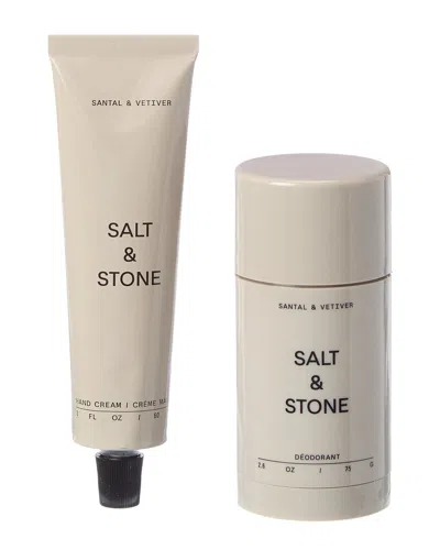 Salt & Stone Unisex 2.6; 2oz 2pc Santal & Vetiver Deodorant & Hand Cream Set In Multi