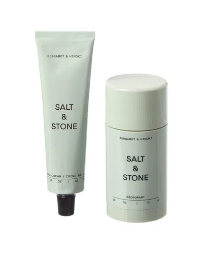 Salt & Stone Unisex 2.6oz 2pc Bergamot & Hinoki Deodorant & Hand Cream Set In Transparent