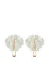 Salt & Wave Shell-shaped Hair Clips (set Of Two) In White