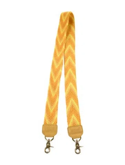 Pre-owned Salt Canvas Bag Strap In Yellow