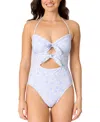 Salt + Cove Juniors' Bow Cutout One-piece Swimsuit, Exclusively At Macy's In Blue