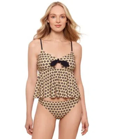 Salt + Cove Salt Cove Juniors Bow Front Flounce Tankini Top Hipster Bottoms Exclusively At Macys In Linen