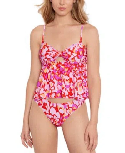 Salt + Cove Salt Cove Juniors Bow Tankini Top Hipster Bottoms Created For Macys In Pink