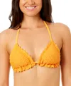 Salt + Cove Juniors' Crochet Halter Triangle Bikini, Exclusively At Macy's In Tangerine Zing