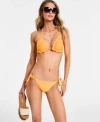 Salt + Cove Salt Cove Juniors Crochet Halter Triangle Bikini Top Side Tie Bikini Bottoms Exclusively At Macys In Capri