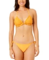 Salt + Cove Salt Cove Juniors Crochet Halter Triangle Bikini Top Side Tie Bikini Bottoms Exclusively At Macys In Tangerine Zing