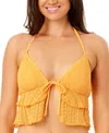 Salt + Cove Juniors' Crochet Ruffle-trim Midkini, Exclusively At Macy's In Tangerine Zing