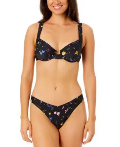 SALT + COVE SALT COVE JUNIORS FLORAL PRINT SCOOP NECK BRALETTE BIKINI TOP V FRONT HIPSTER BOTTOMS EXCLUSIVELY AT