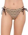 Salt + Cove Juniors' Floral-print Side-tie Bikini Bottoms, Exclusively At Macy's In Linen